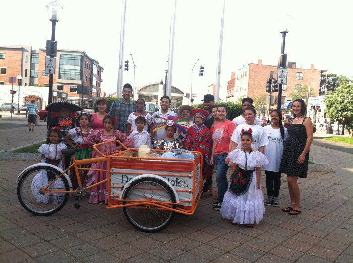 adorable kids in dance outfits with cart